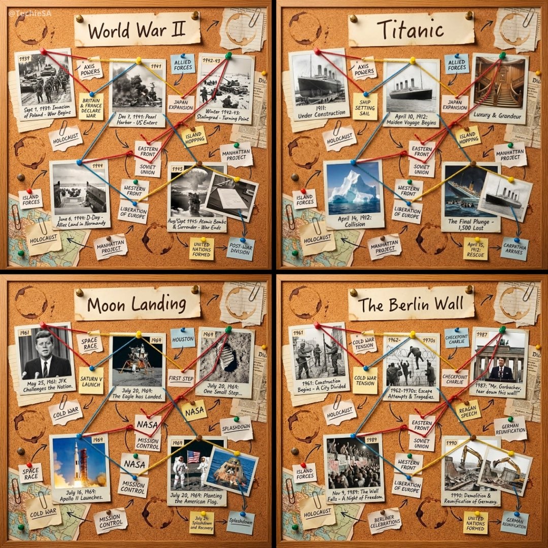 Историческая коллажная доска с Polaroid