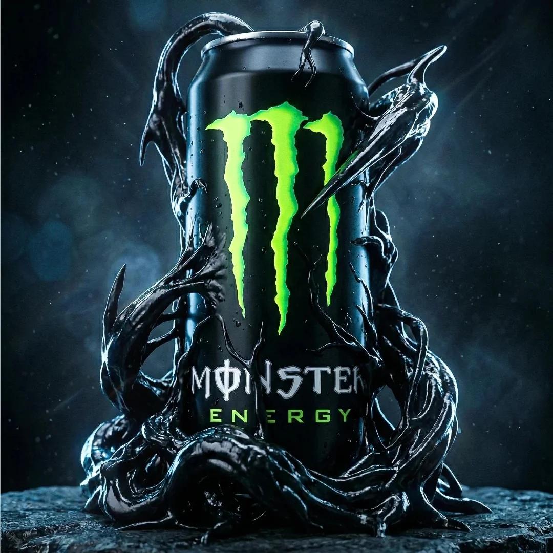 Monster Energy поглощена черной жидкостью