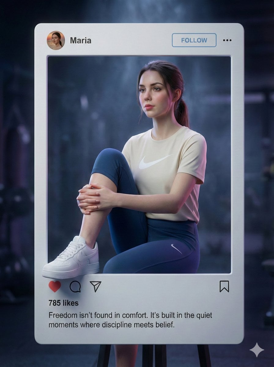 Девушка на стуле в Nike