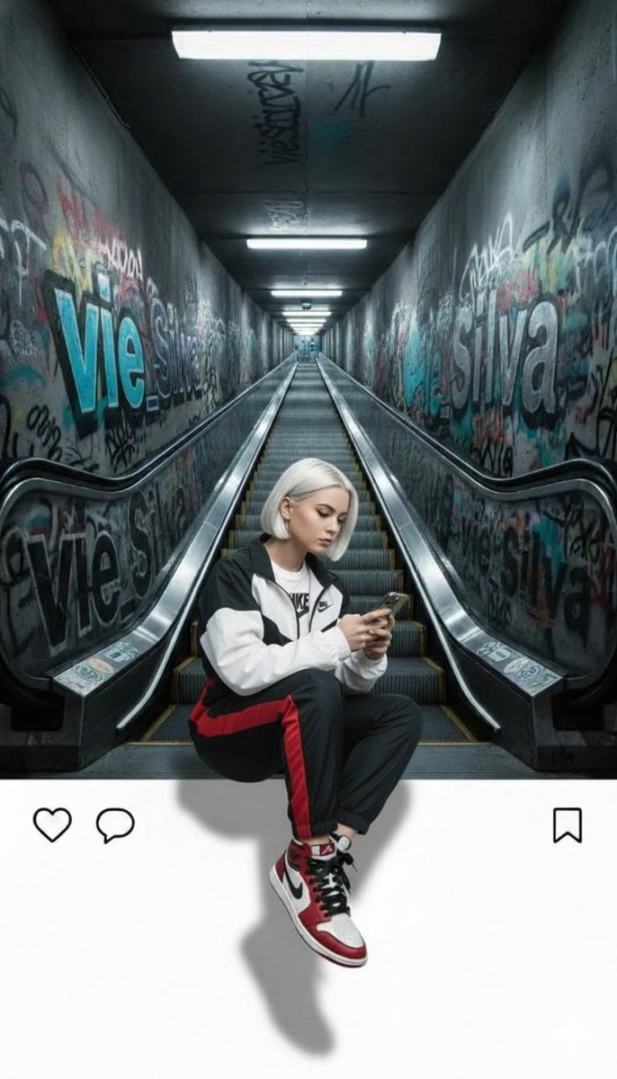 Девушка в Nike спортивном костюме