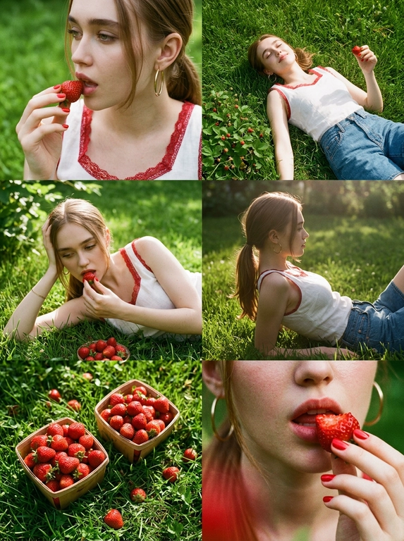 Летний коллаж с клубникой